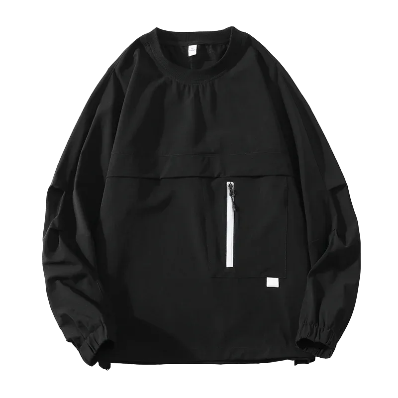 Afslappede lette og åndbare trøjer til mænd Forår Sommer Nylon Pull On Hættetrøjer Streetwear Solid Top Sweatshirts Tøj