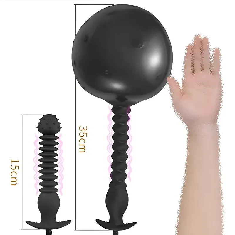 Anal Expander Expand Uppblåsbar Anal Plugg Överdimensionerad lavemang Training Butt Plug Butt Dilator Ass Prostata Sexleksak för män Kvinnor — image 16
