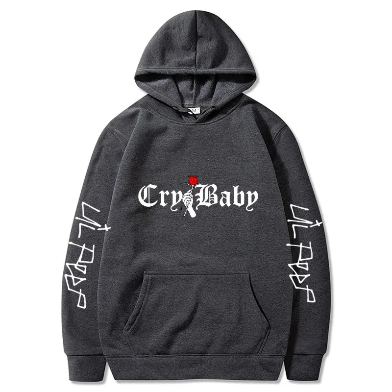 Men's Lil Peep Hoodie – Emo Rap Fan Pullover with "Lil Peep" Sleeve Text – Cozy Unisex Streetwear for Concerts casual Wear