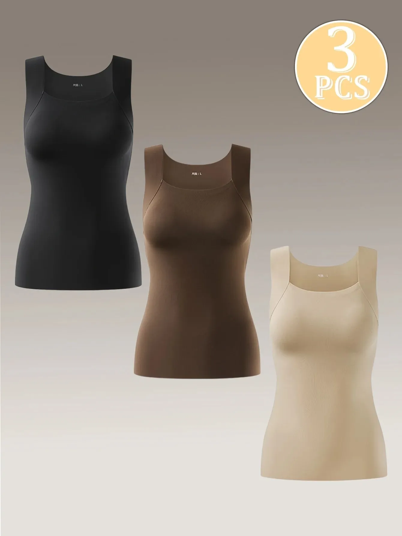3-piece Autumn and Winter Women's Sling Vest New Inner or Single Wear Built-in Chest Pad