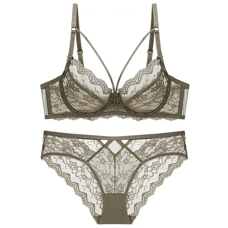 Ensemble de Lingerie en dentelle fine pour femmes, soutien-gorge à armatures doux, soutien-gorge Push Up, minimisant le buste, Anti-affaissement, doux et confortable, 32-42, nouvelle collection