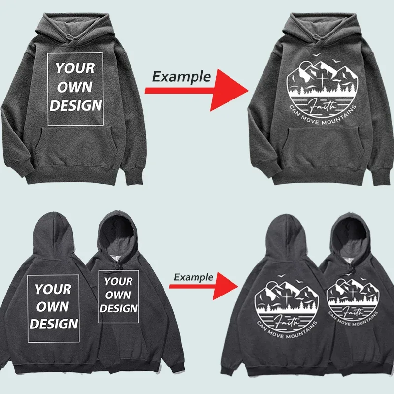 Personalizado diy impressão homem mulher outono inverno hoodies casual clássico pullovers simples confortável streetwear macio quente roupas esportivas