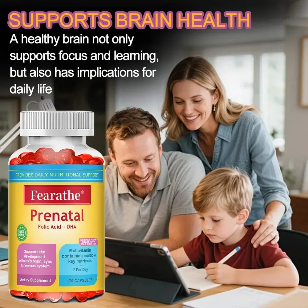 Prenatal Multivitamin with Biotin and Folic Acid for Enhanced Nutrient Absorption Gluten-free Non-GMO 120 Capsules