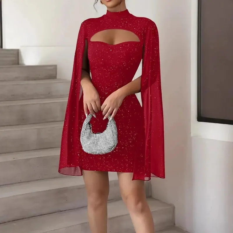 Women's Package Hip Mini Dress New Spring Summer Fahsion Elegant O Neck Solid Casual Holiday Party Dresses For Women Robe Femme