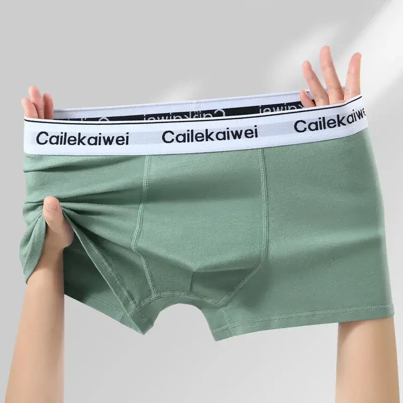 5Pcs/Lot Underwear Man High Quality Pure Cotton Antibacterial Flat-leg Pants Breathable Four-corner Waistband Men's Boxer Briefs