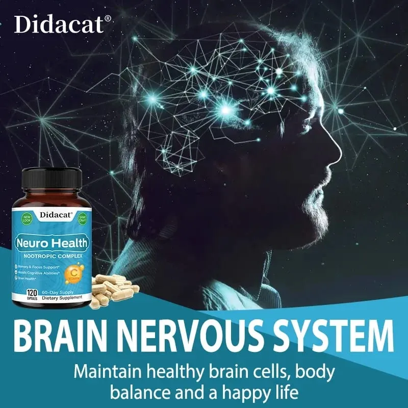 Brain Nutrition Complex - with Bacopa Extract Neuro Health Support Antioxidant Promotes Nerve Health Cellular Energy
