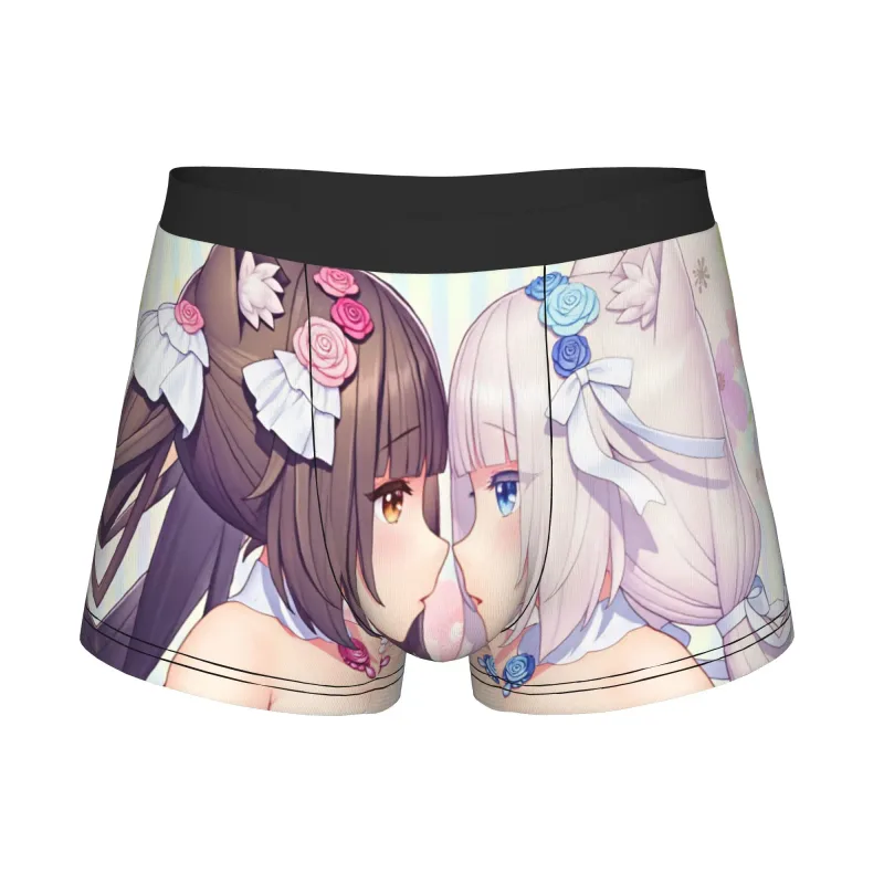 Anime N-Nekopara Chocola Vanilla Underwear Men Printed Game Boxer Briefs Shorts Panties Soft Underpants