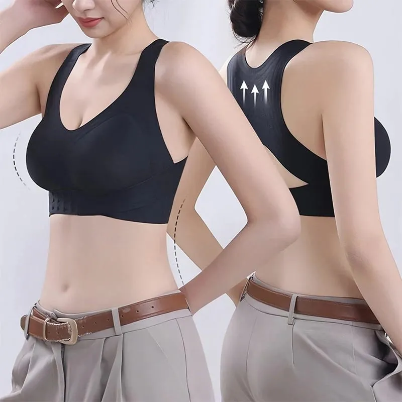 Posture Support Bra Women Front Closure Cross Back Wireless Posture Bras Full Coverage Support Push Up Bralettes Posture Support — image 2