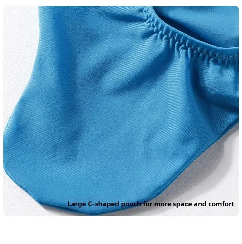 Men's Ice Silk Briefs Sexy Low-Rise U-Pouch Underwear Summer Ultra-Thin Breathable Smooth Panties Quick-Dry Cool Swimming Briefs