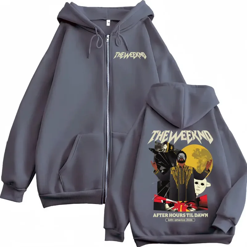 The Weeknd After Hours Til Dawn 2026 Jacket Sweatshirt Men Women Casual Fleece Zip Up Hoodies Hip Hop Style Punk Zipper Pullover