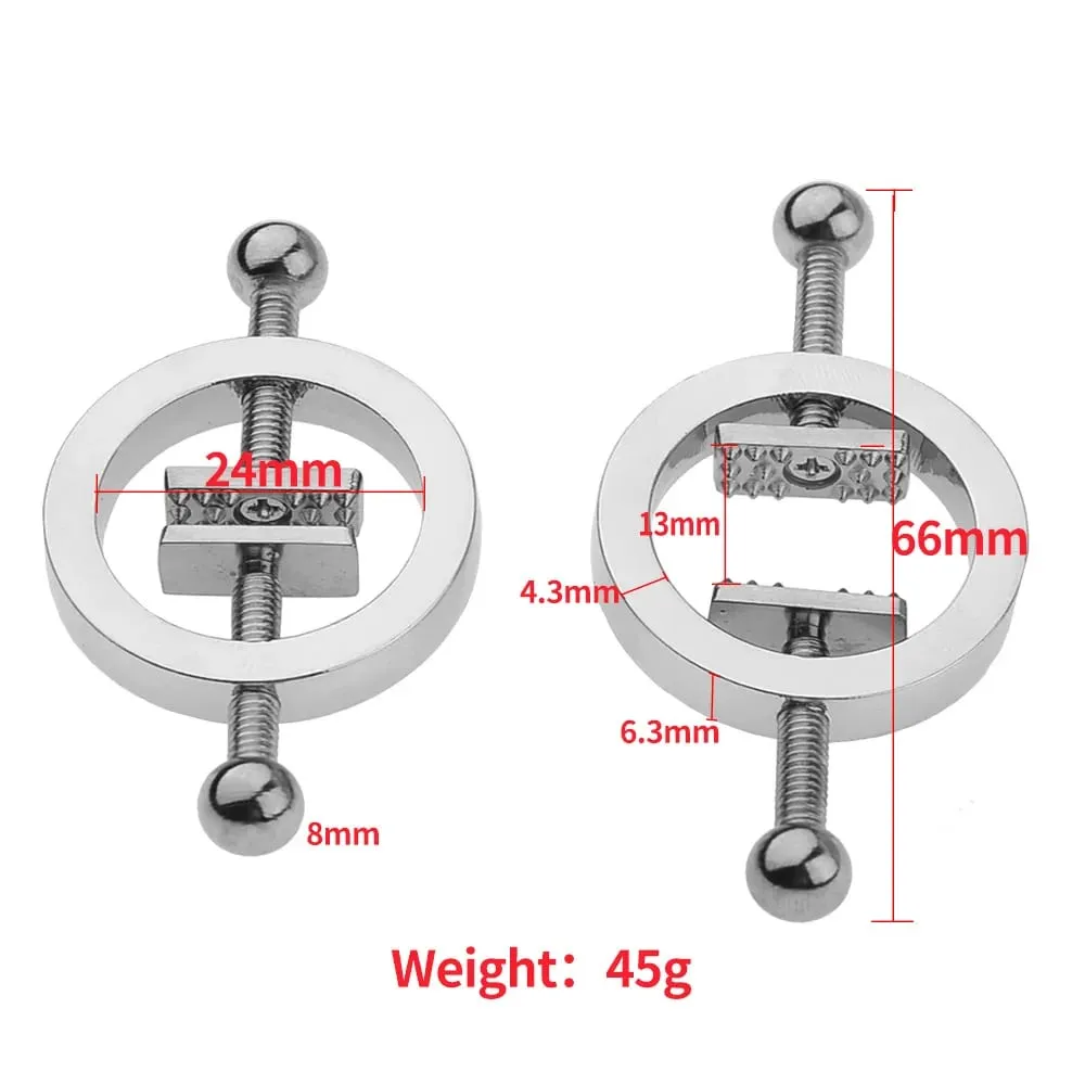 Stainless Steel Adjustable Nipple Clips Erotic Goods Nipple Stimulation Breast Bondage Restraint Bdsm Sex Toy for Woman