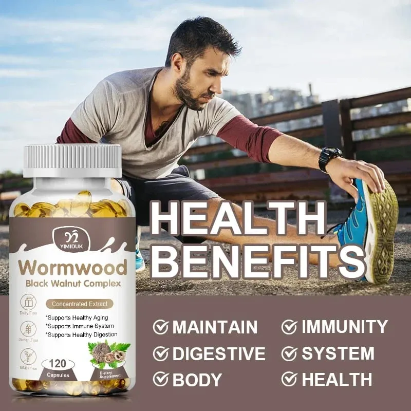 High Potency Parasite Cleanse Capsules Wormwood Black Walnut Supports Intestinal Cleansing Detox & Gut Health for Adults