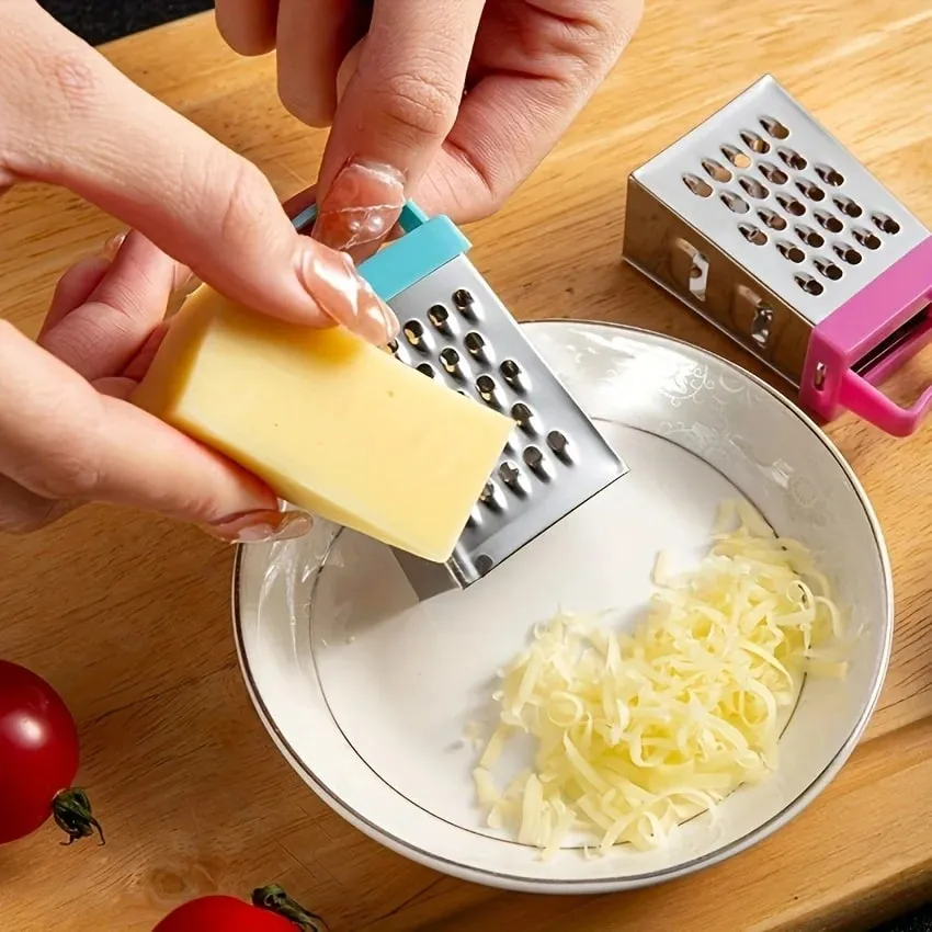 Stainless Steel Mini Cheese Grater Set - Multifunctional Metal Kitchen Tool for Shredding Cheese Garlic Ginger - Food-Safe — image 1