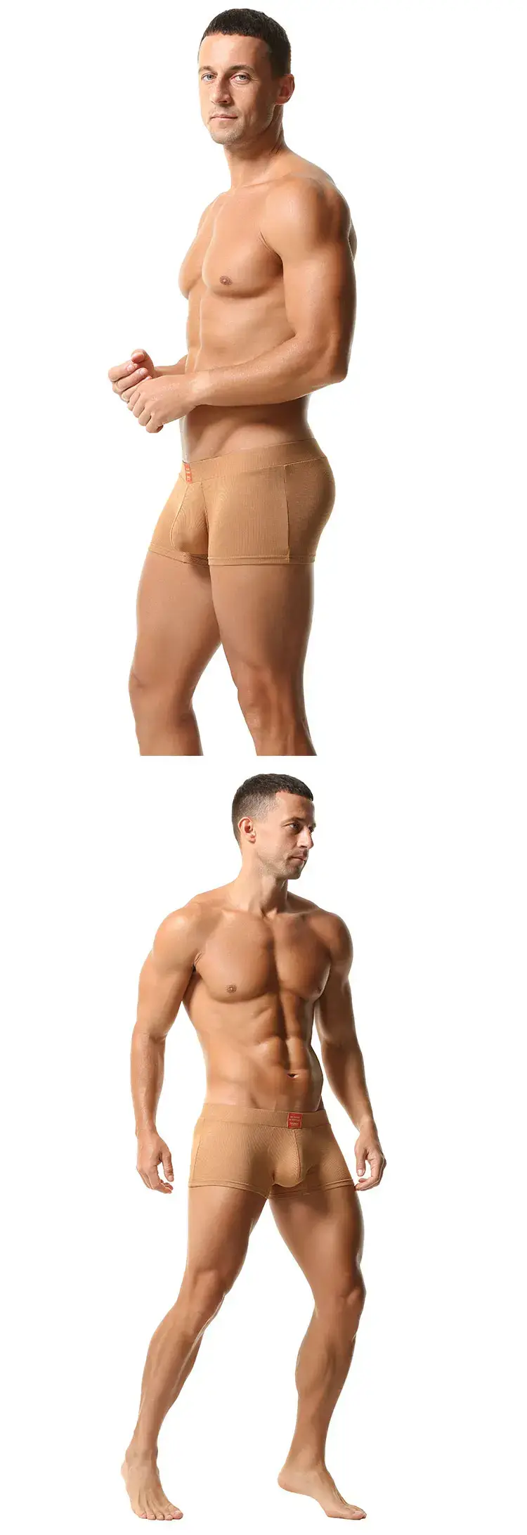 Men's Ribbed Boxer Briefs with 3D Contoured Pouch Elastic Waistband Soft Stretch Fabric for Comfort Casual Underwear — image 2
