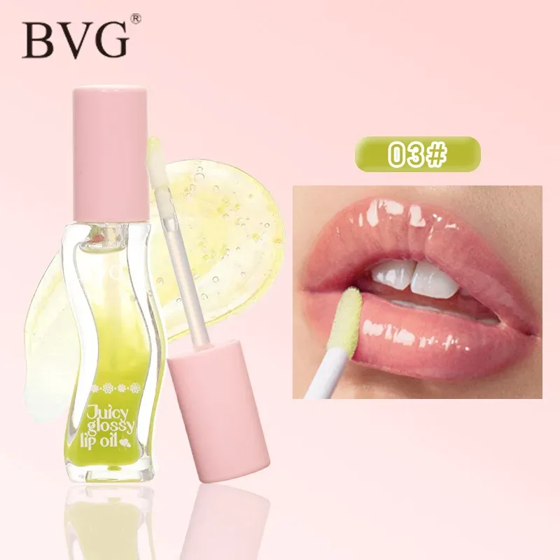 Wave Bottle Juicy Lip Oil โปร่งใส Lip Plumper Moisturizing Lip Gloss Daily Lip Makeup