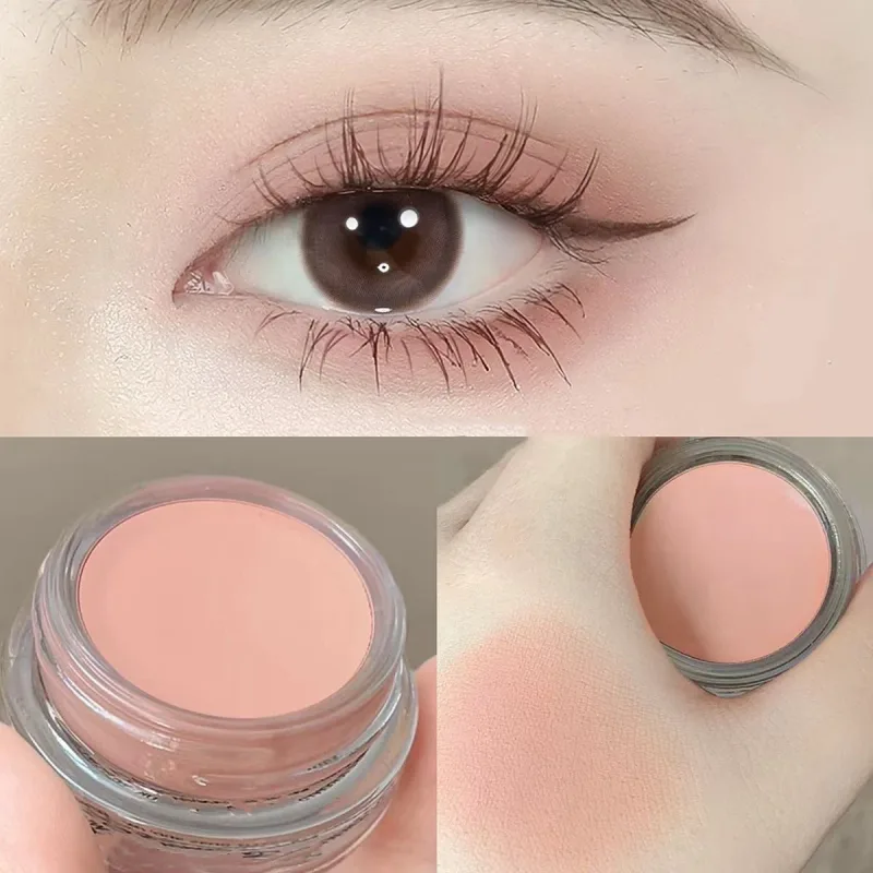 Matte Nude Eyeshadow Cream Waterproof Silky Smooth Eye Shadow Primer Pigment Pink Brown Long Lasting Monochrome Peach Eye Makeup