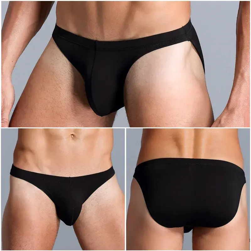 ชายผ้าไหมน้ำแข็งชุดชั้นในกางเกงBreathableต่ำเอวU-นูนUndershortsกางเกงขาสั้นสีทึบกางเกงผู้ชายกางเกง — image 9