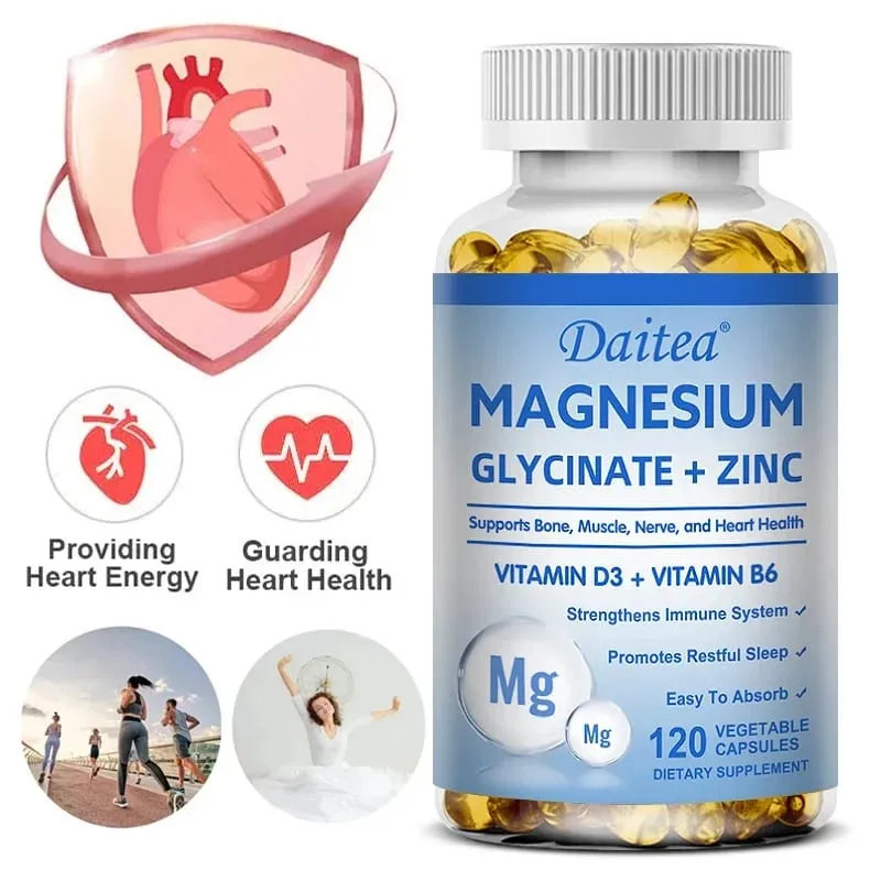 Suplemen Diet Daitea Magnesium Glycinate & Zinc - Dukungan Kekebalan Saraf Tulang - Cocok untuk Pria dan Wanita — image 2