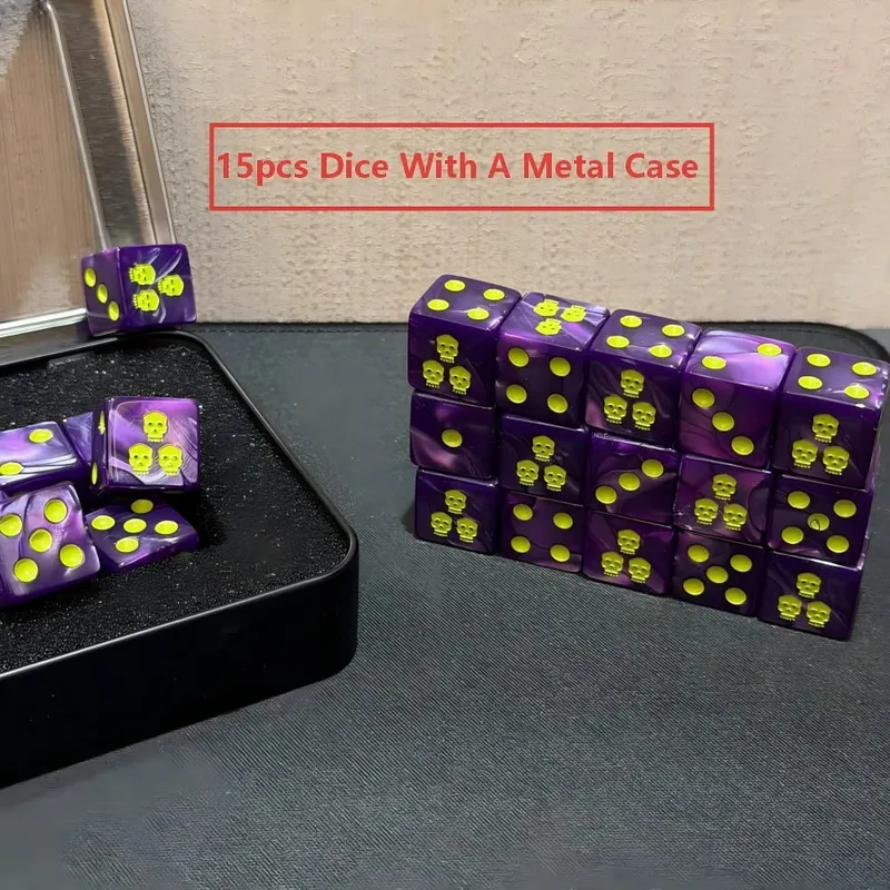 15PCS 16mm/0.63inch D6 Wargaming Dice Set for Tabletop Miniatures Game Damage Tracking Army Faction Themed Dice Tokens