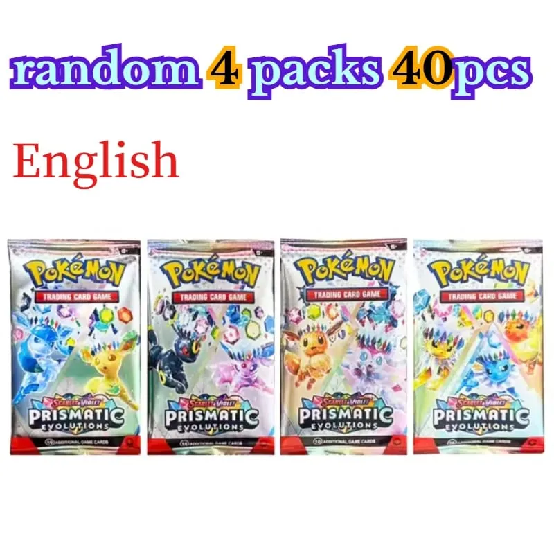 楽しい 40 ピースポケモンカードパック 4 セット日月バイオレット 151 英語トレーディングカードグッズおもちゃハロウィンギフトファンタジー SF