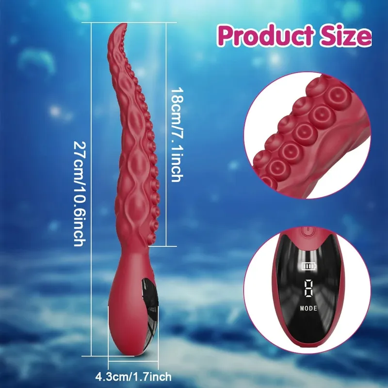 Animal Octopus Long Anal Plug Anal Vaginal Expansion Masturbator Female Orgasm Tentacle Dildo Sex Toys G-Spot Stimulation Penis