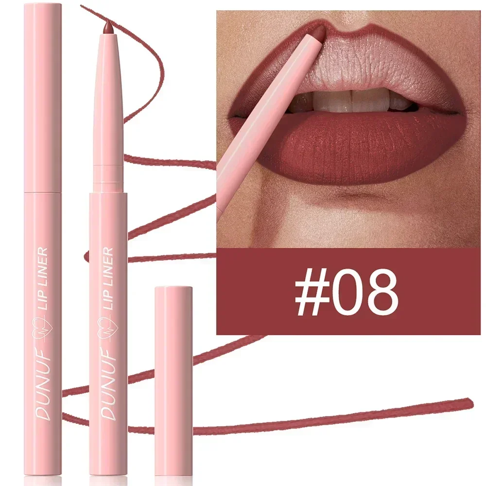 1Pc 테이퍼 펜촉 립 라이너 펜슬 매트 플럼핑 립 스테인 라스팅 방수 파인 립스틱 슬림 립 아웃라인 컨투어 메이크업 핑크