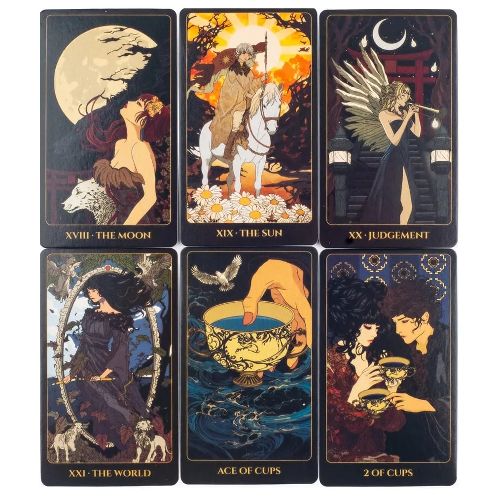 Ukiyo Tarot Cards 78Pcs Leisure Entertainment Game Card Family Gathering Divination Deck Board Playing Games 10.3*6CM