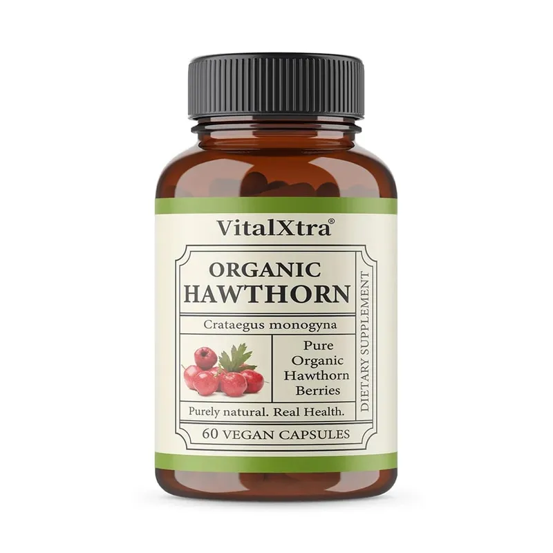 Organic Hawthorn Berry Capsules - Heart Health - Extra Strength 980mg Per Serving Vegan Non-GMO