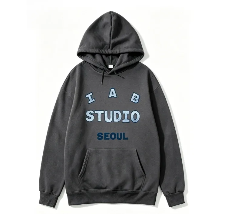 2026 new Hoodie with mottled distorted patterns multi-line text graphics with gradual color changes suitable for both men women