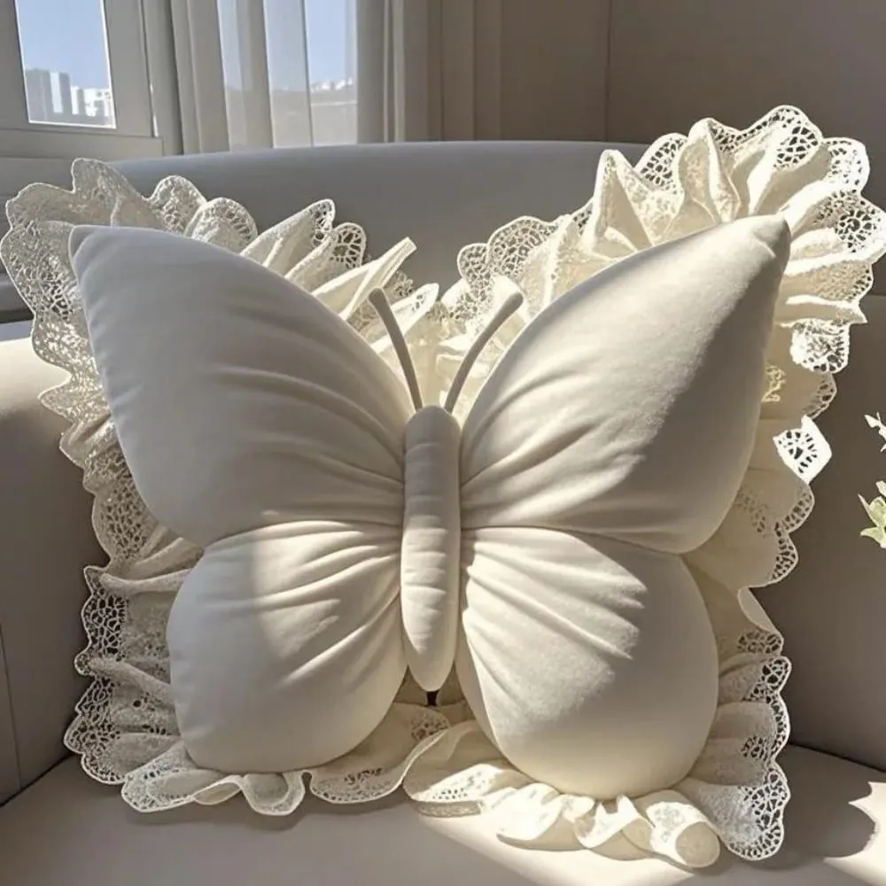 New Cute Butterfly Pillow Lace Butterfly Bedhead Pillow Home Textile Cushion Sofa Decoration