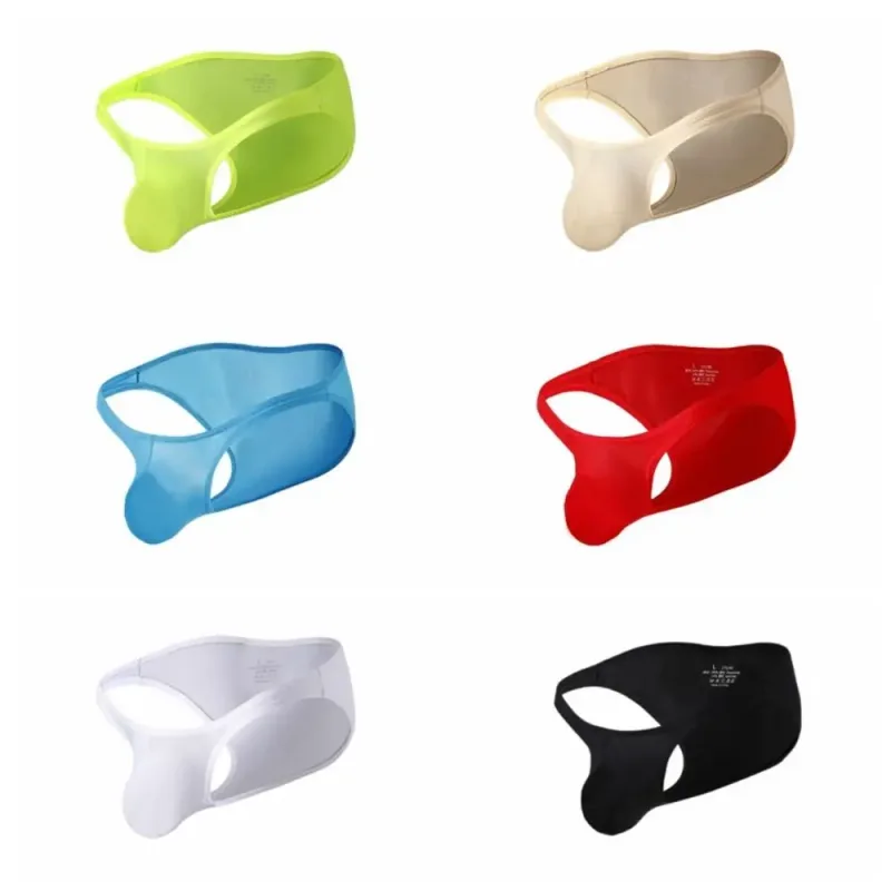 Quick-Dry Ultra-Thin Ice Silk กางเกงชั้นในชายไม่มีรอยต่อชุดชั้นใน U-Pouch ชุดชั้นในกางเกงตาข่าย Travel