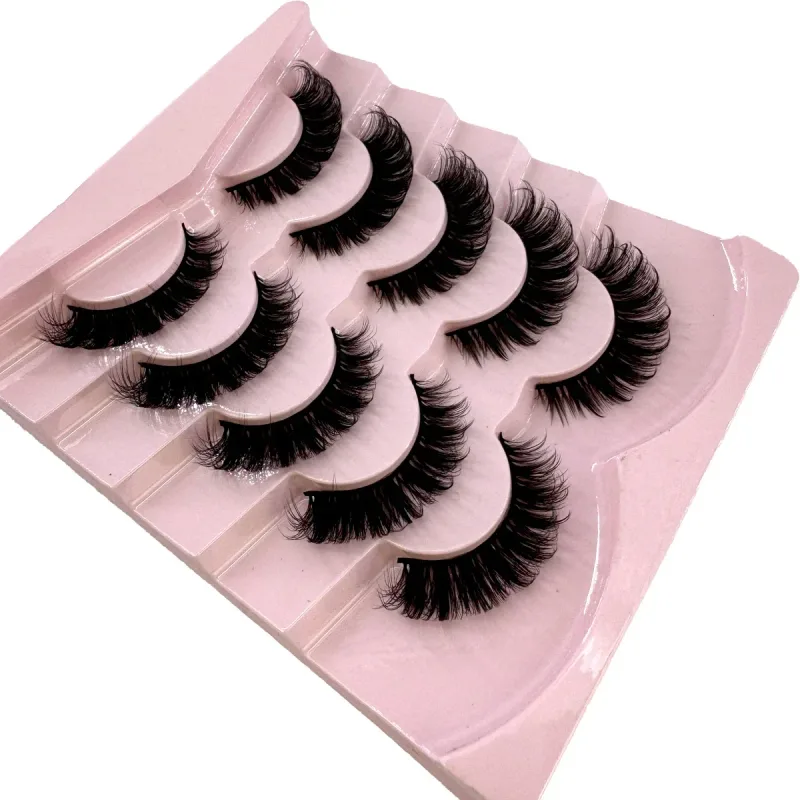 New Cat Eye Lashes 5/7/10 pairs 3D Faux Mink Eyelashes Winged Fluffy Fake Lashes Soft Natural long Full Strip Lash Make