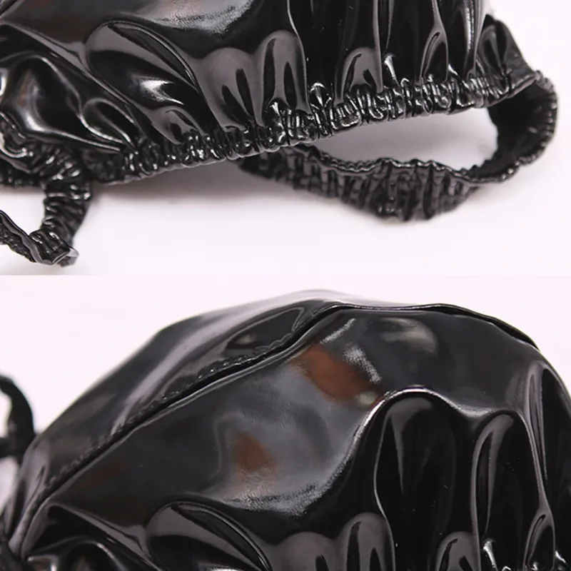 Latex Leather Thongs For Men Black Mens G-string Glossy Finish PU Polyester Spandex 15 PU 72 Polyester 13 Spandex