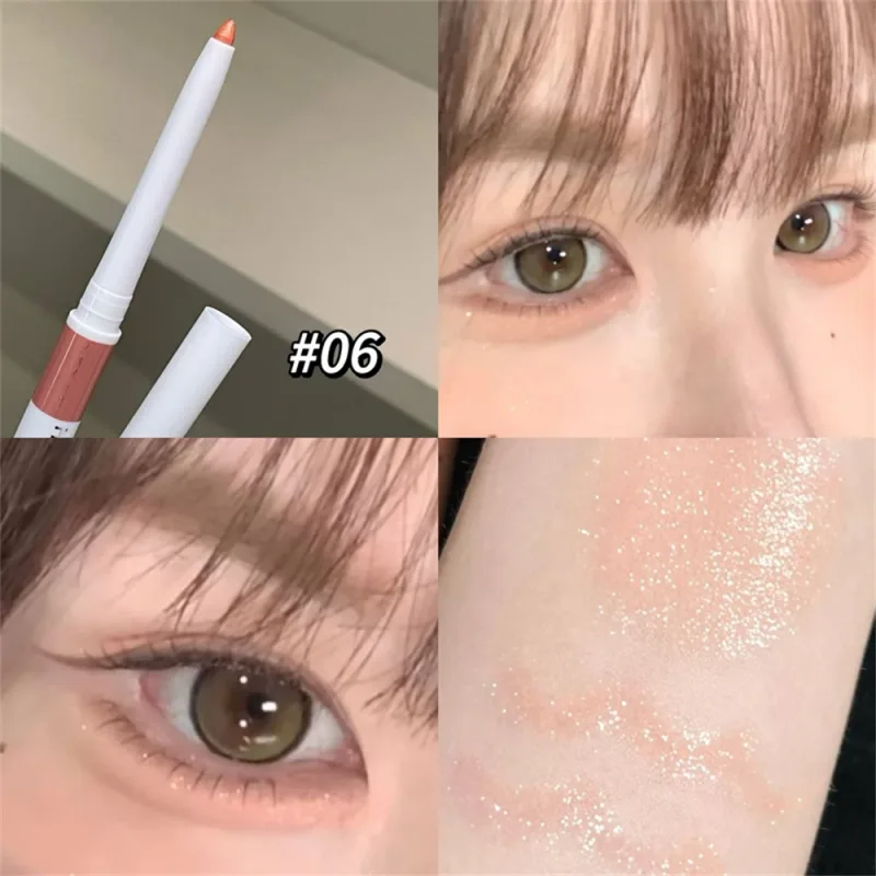 Double-ended Ultra-fine Gel Eyeliner Pencil Pink Brown Under Highlighter Pen Waterproof Matte Aegyosal Lying Silkworm Eye Makeup