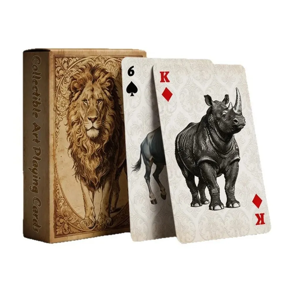 Cartes à jouer en forme d'animaux de la savane, jeu de cartes de poker en papier de qualité supérieure, mélange lisse, pour jeux de société de fête et performances magiques