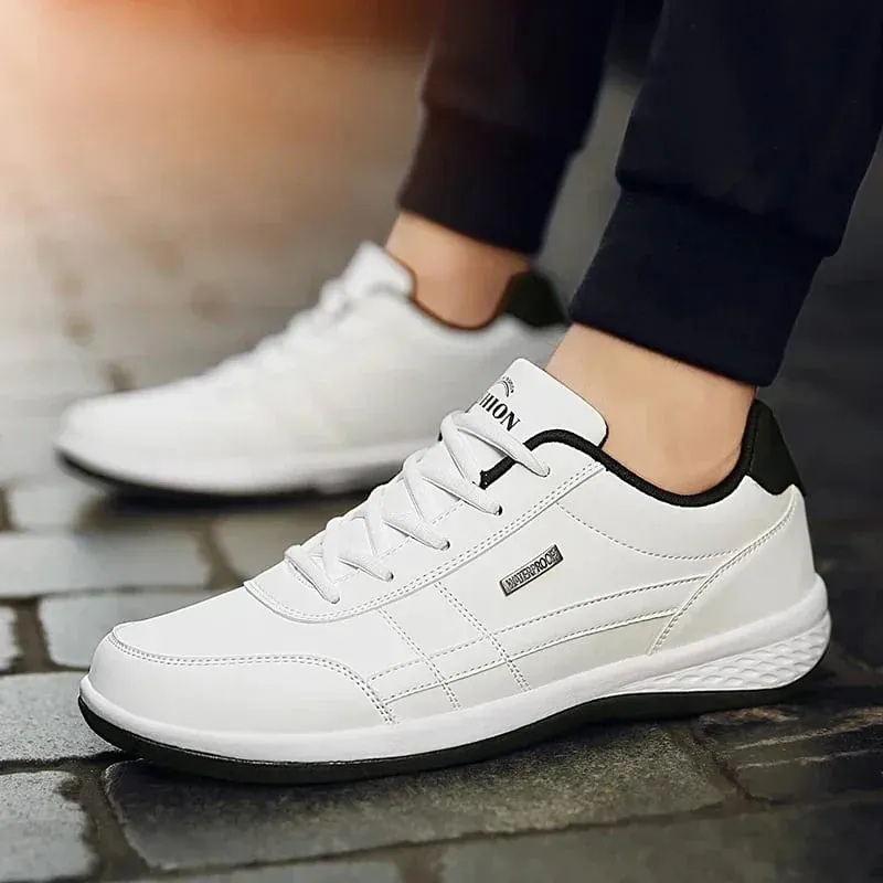 Shoes for Lace Up Footwear Vulcanized Men Leather Sneaker Waterproof Casual Comfortable Men's Sneaker Man Shoe Masculino
