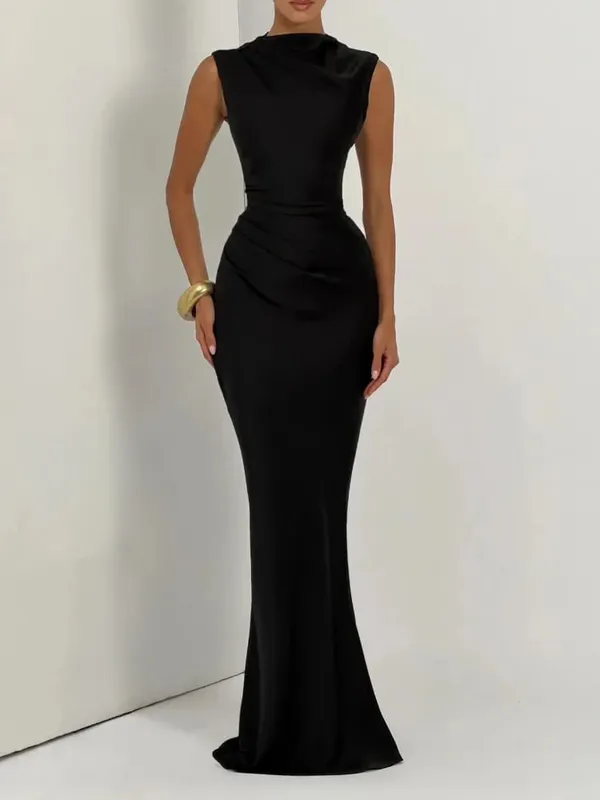 ผู้หญิงแฟชั่นจีบHalterชุดเอวCinchingแขนกุดBacklessแยกชุดMaxi 2026 เซ็กซี่ฤดูร้อนLady Party Gowns