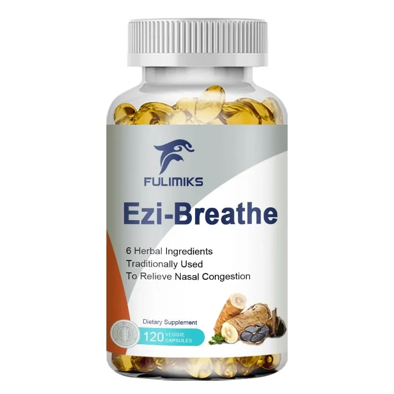 Respiratory & Nasal Health Capsules 6 Herbal Relieves Stuffy Nose Congestion Rhinitis & Supports Breathing Comfort