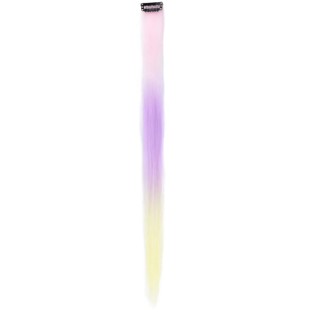 1Pcs Gradient Color Clip in Hair Extensions Party Highlights Wig Synthetic Straight Hairpiece for Girls Kids Christmas Party Use