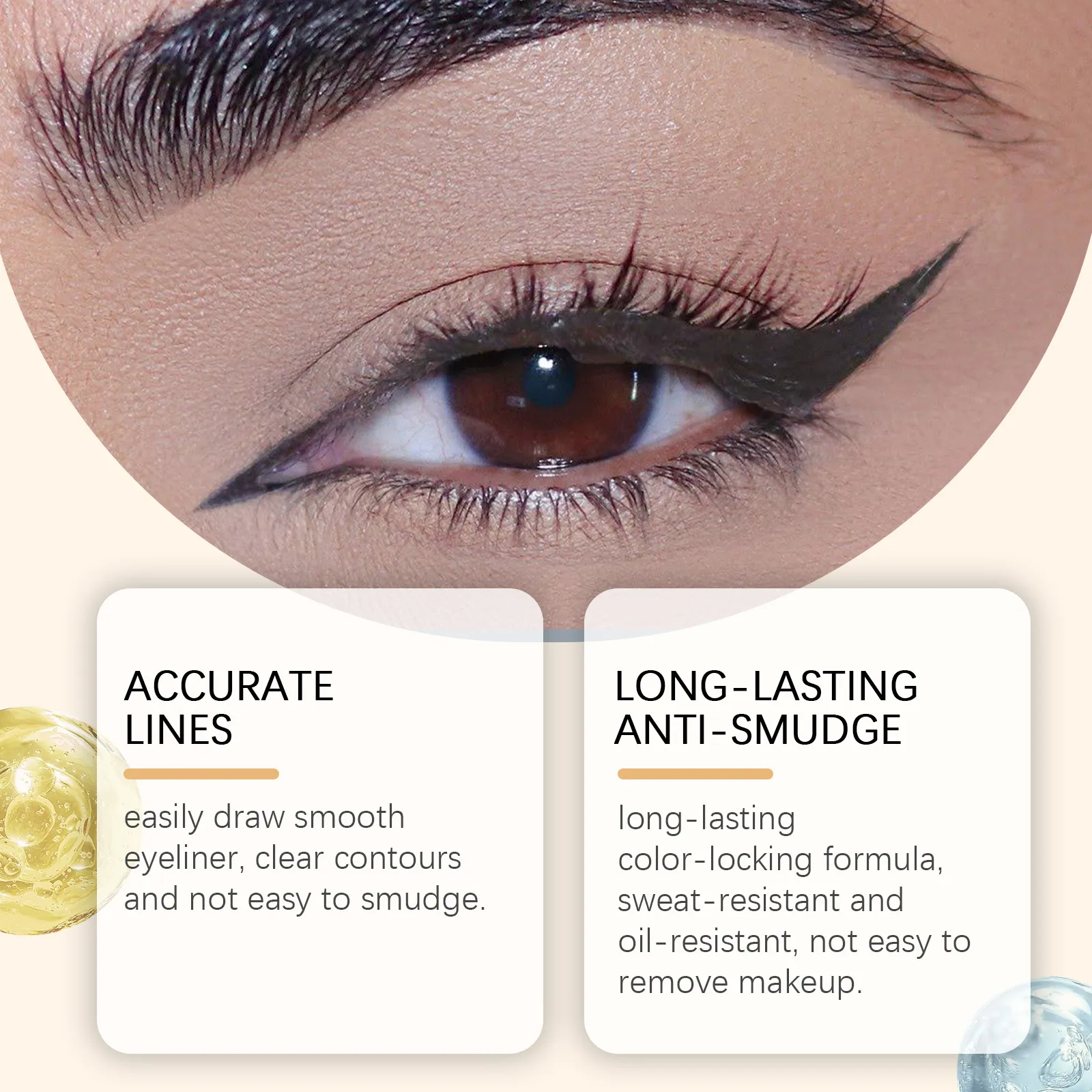 Zephoco Gel Eyeliner Pen Waterproof Smooth Eye Makeup Long Lasting Sweat Proof Oil Proof Smudge Proof Eye Liner Pencil Makeup — image 3