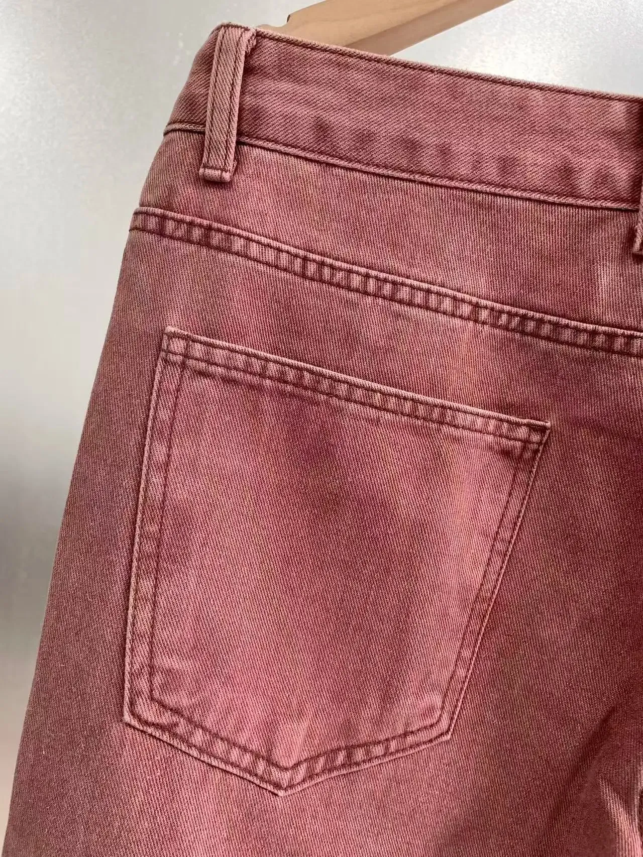Men Jeans Pink Basic Straight Leg Men Jeans Mid Rise All-match Trousers All Seasons Street Daily Bottoms For Young Men Daily Out — image 6