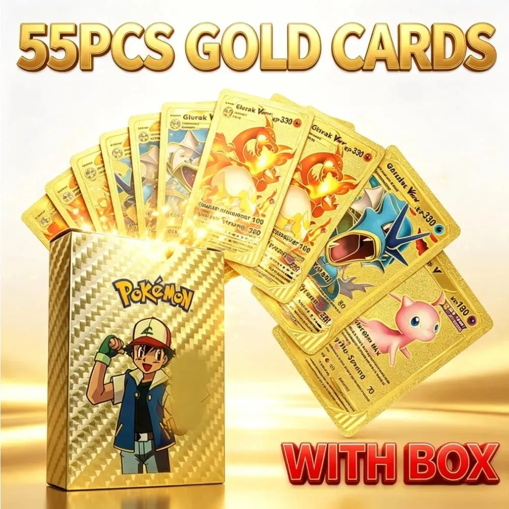 English version Golden Monster trading cards 55 cards with gift box rare shiny cards game cards anime collectibles — image 2