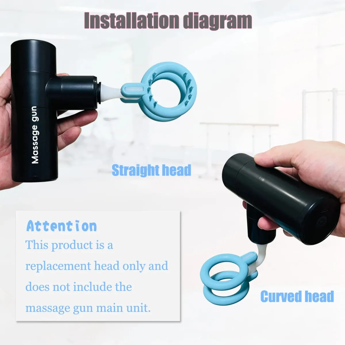 Men's Vibrating Masturbator Massage Gun Head Soft Silicone Attachments Adult Sexual Products Male Sex Toy Fascia Gun for Penis