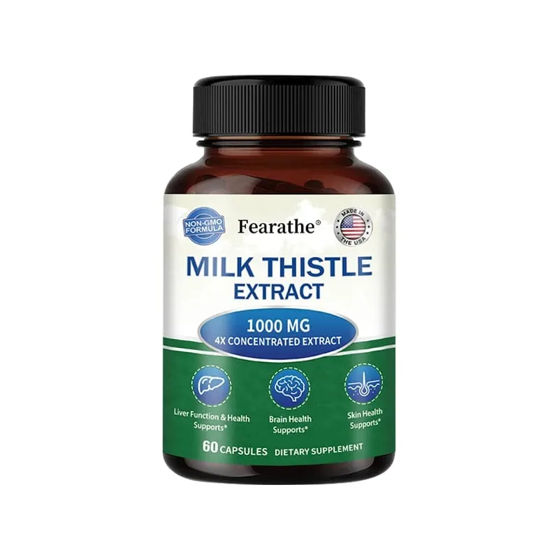 Milk Thistle Extract 1000mg Capsules Natural Antioxidant for Liver Function & Detox Support Digestive Health & Lipid Balance