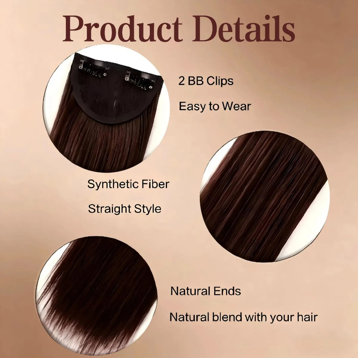 3Pcs Long Straight Synthetic Clip In Hair Extensions Invisible Seamless Natural Hairpiece Lightweight Secure BB Clips For Women — image 4