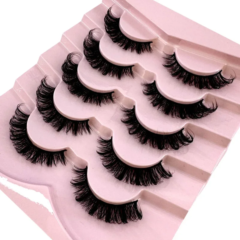New Cat Eye Lashes 5/7/10 pairs 3D Faux Mink Eyelashes Winged Fluffy Fake Lashes Soft Natural long Full Strip Lash Make