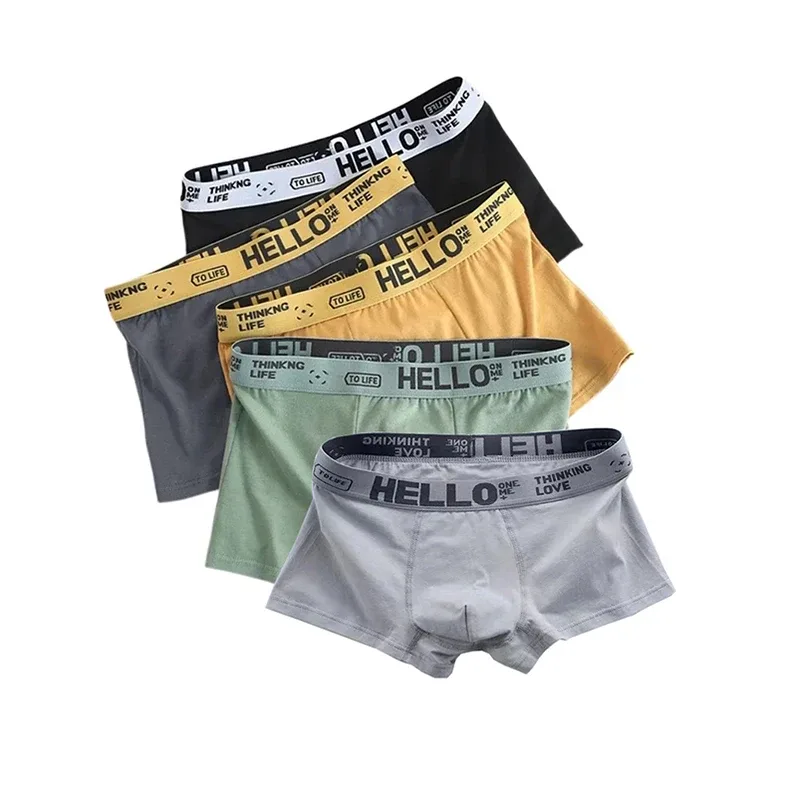 5 pçs roupa interior masculina boxers sexy cuecas confortáveis respirável moda meninos calcinha boxershorts masculino 3256805433924630