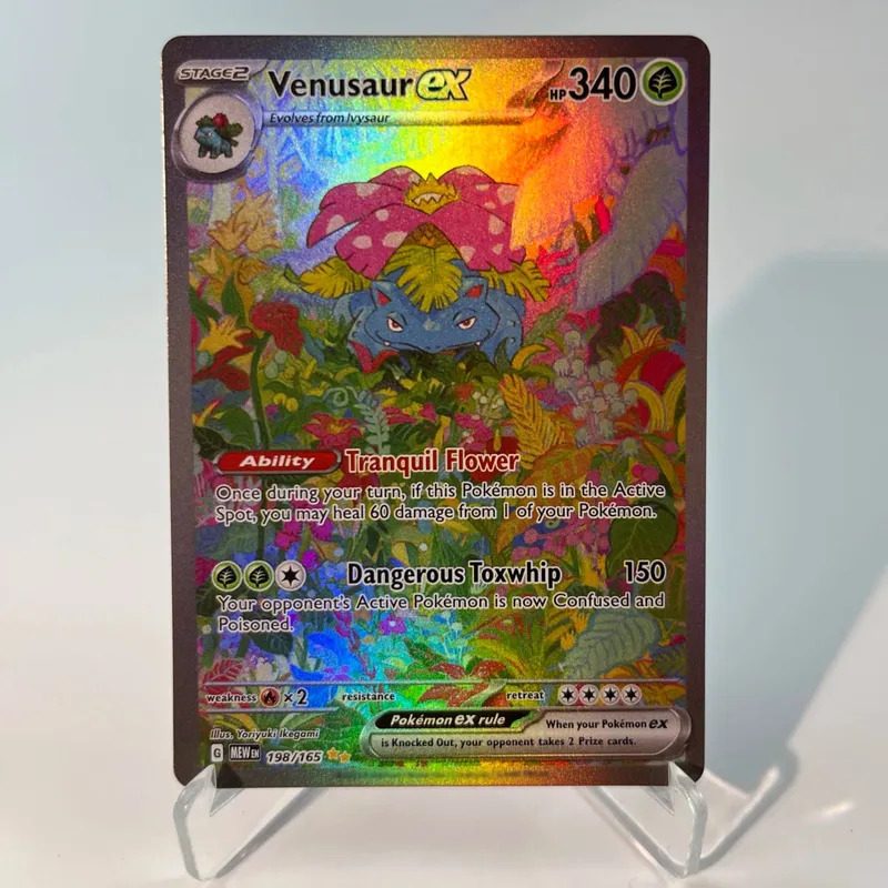 Pokémon 151 PKM Cards PTCG3-D Bulbasaur Squirt Rainbow Gengar ex Holographic Ex GX Rare Collection Battle Toys Gifts for Hobbies