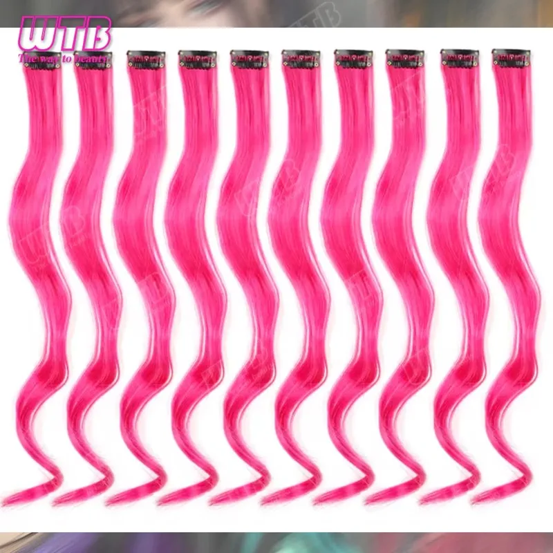 10 PCS Colored Synthetic Hair Extension Wigs for Women BB Clip Style Straight Hair Extension Wigs Suitable for Holiday Events