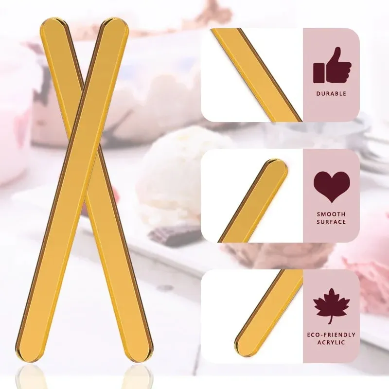 Food Grade Acrylic Ice Cream Sticks 10pcs/set Colorful Light Popsicle Stick Stirring Rod Distinguishing Labels Kitchen Tools — image 10